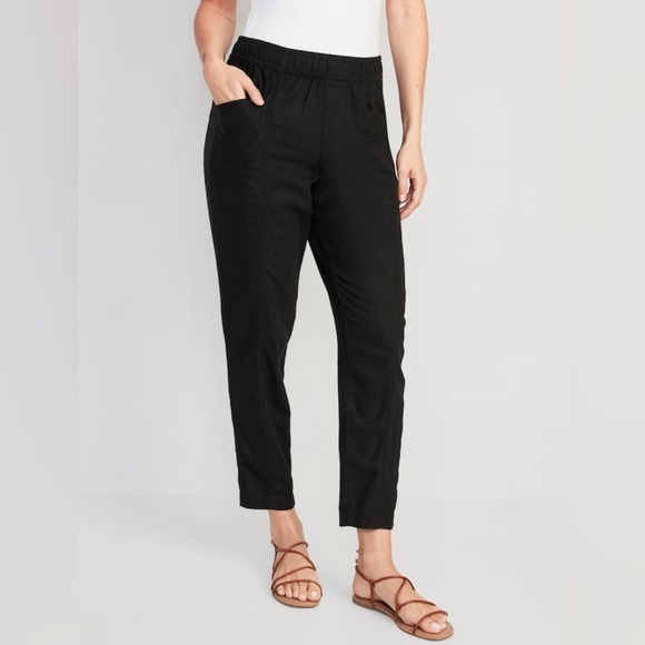NWT! High-Waisted Cropped Linen-Blend Tapered Pants for Women - Multiple ♥️ - Picture 2 of 8